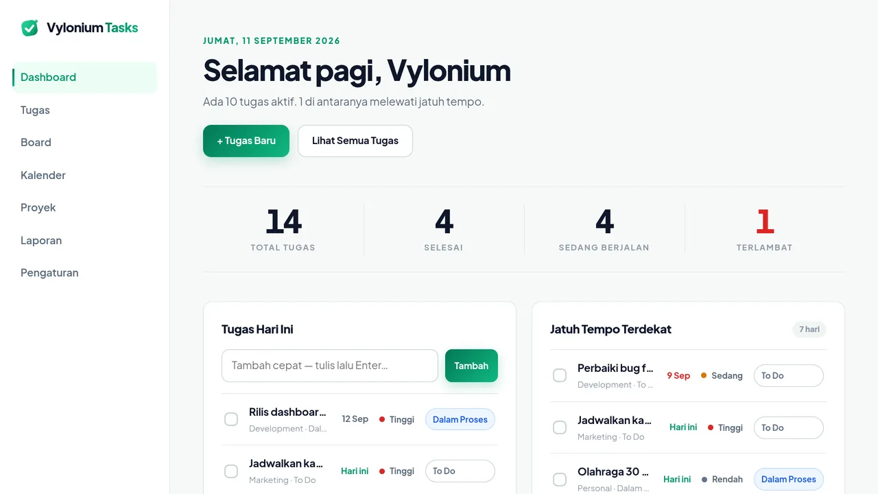 Pratinjau Manajemen Tugas